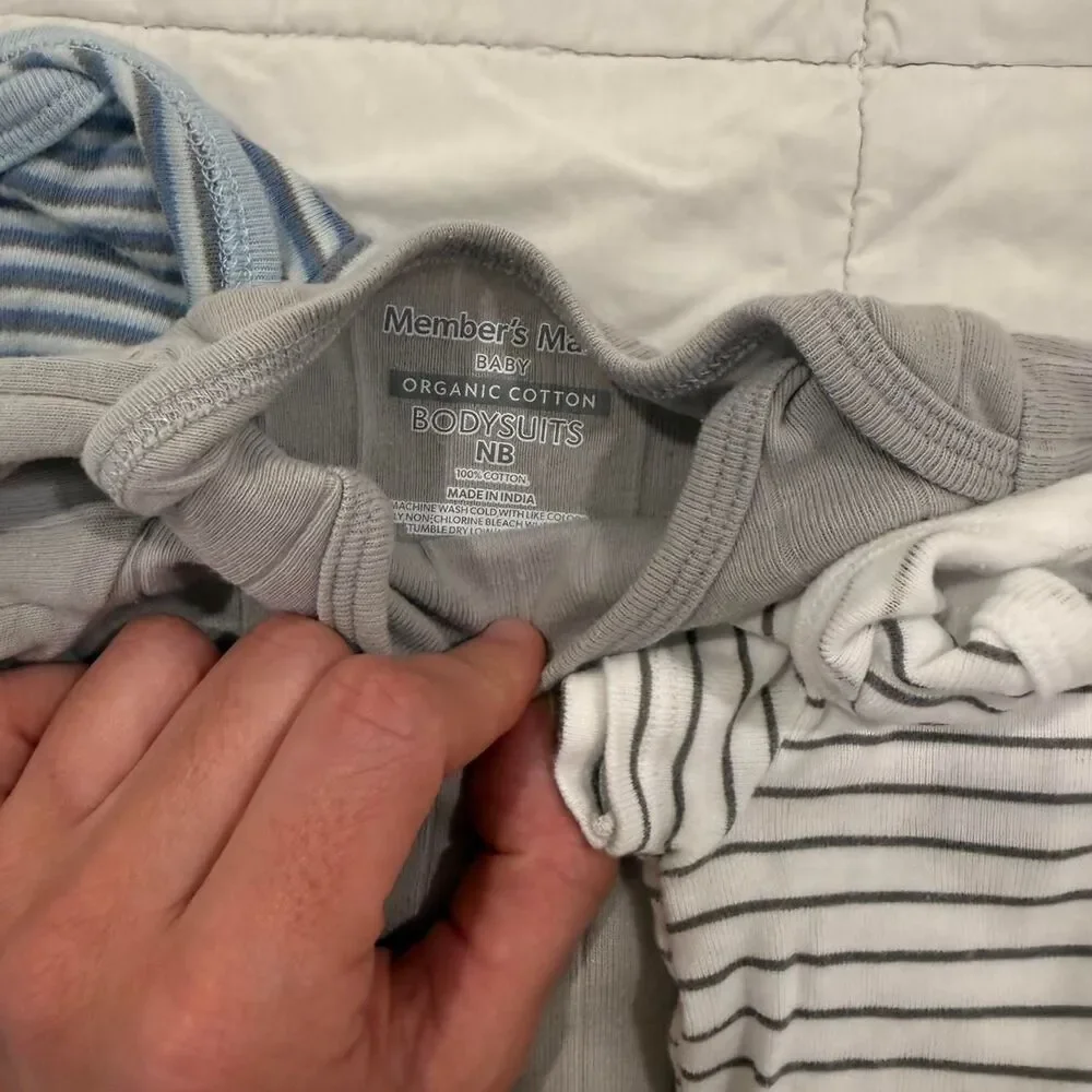 Newborn Baby Bodysuit Bundle, Size NB and 0-3M